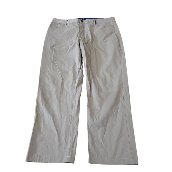 Johnnie-O Prep-Formance Pants Men's Size 36x34 Khaki Golf Casual Flat Front - Picture 1 of 5